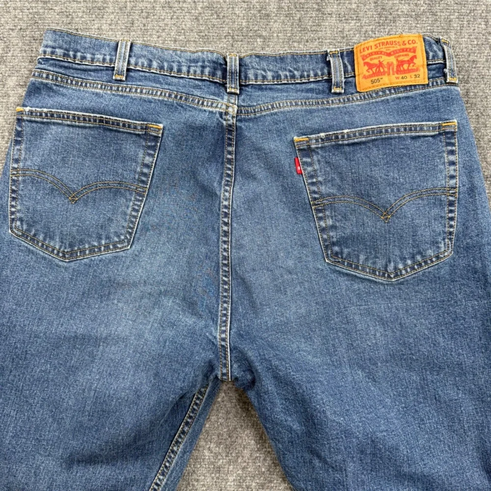 Levi Strauss 505 Jeans W40 L32 Blue‎ Denim Straight Fit Casual Men's